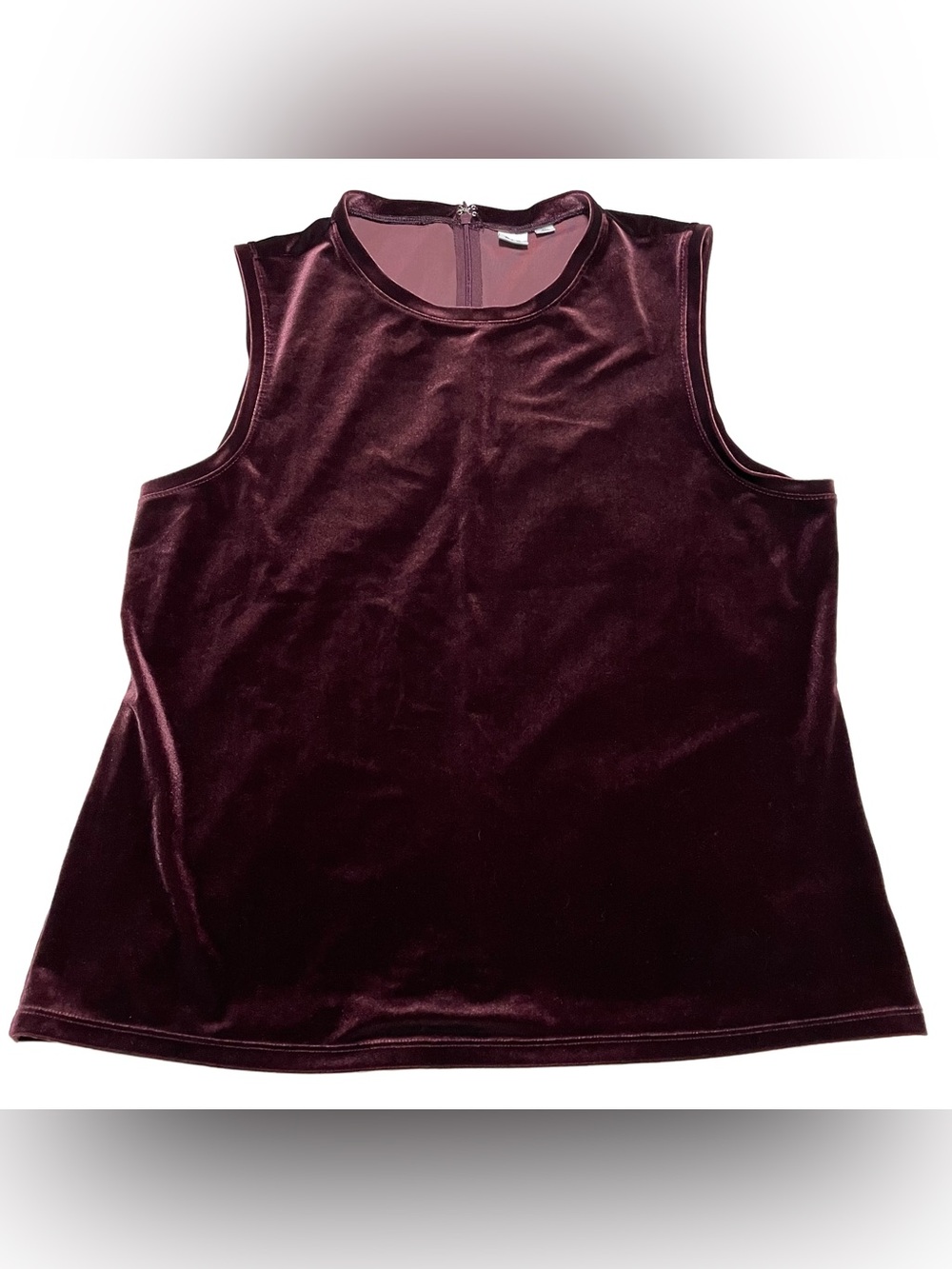 Women's Velvet Sleeveless Shell Top - Deep purple
